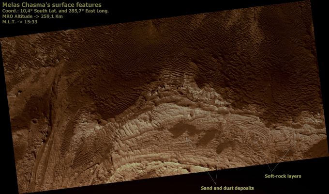 Features of Melas Chasma (possible True Colors; credits: Lunar Explorer Italia)
nessun commento
Parole chiave: Mars from orbit - Melas Chasma Region
