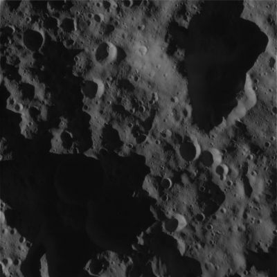 Domes over the tormented surface of Rhea
Caption NASA:"N00090986.jpg was taken on August 30, 2007 and received on Earth August 30, 2007. The camera was pointing toward RHEA that, at the time, was approx. 9.210 Km away, and the image was taken using the CL1 and CL2 filters. 
This image has not been validated or calibrated".
Parole chiave: Saturn's Moons - Rhea