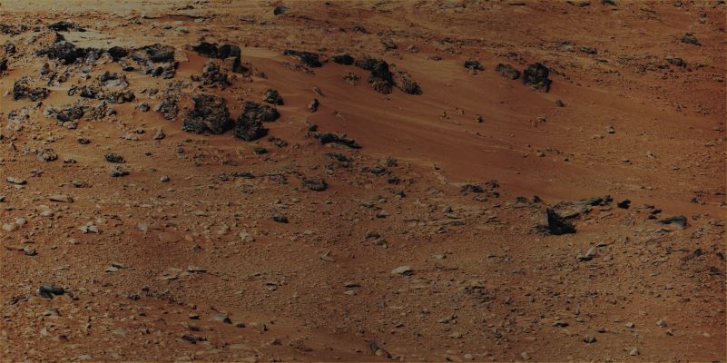 "Rocknest" Site - Sol 52 (Absolute Natural Colors; credits for the additional process. and color.: Dr Paolo C. Fienga - Lunar Explorer Italia/Italian Planetary Foundation)
Caption NASA:"This patch of windblown Sand and Dust downhill from a cluster of Dark Rocks is the so-called "Rocknest" Site, which has been selected as the likely location for first use of the scoop on the Robotic Arm of NASA's Mars Exploration Rover Curiosity. This view is a mosaic of images taken by the telephoto right-eye camera of the Mast Camera (Mastcam) during the 52nd Martian Day, or Sol, of the mission (such as September, 28, 2012). Just 4 (four) Soles before, the Rover arrived at Rocknest. The "Rocknest" patch is about 8 by 16 feet (such as approx. 1,5 by 5 meters)".
Parole chiave: Martian Surface - Rocks - Rocknest Site - Gale Crater