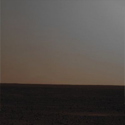 Late Afternoon at Gusev Crater - Sol 6 (Absolute Natural Colors; credits for the additional process. and color.: Dr Paolo C. Fienga - Lunexit Team)
Left Panoramic Camera Non-linearized Full frame EDR acquired on Sol 6 of Spirit's mission to Gusev Crater at approximately 16:49:58 Mars Local Solar Time, camera commanded to use Filter 2 (753 nm). 
Parole chiave: Martian Horizon - Gusev Crater