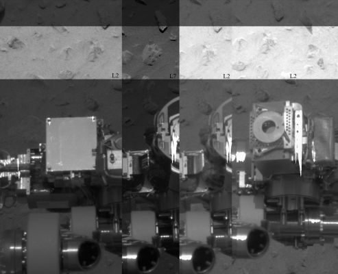 So different, and yet the same... - Sol 13 (credits for the add. process.: Dr Marco Faccin - Lunexit Team)
Un'esemplificazione, realizzata dal nostro sempre bravissimo Titanio44, di quello che significa, per i nostri occhi e la nostra "visione", un cambio di Filtro/Colore...
Parole chiave: Martian Surface