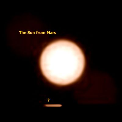 What is that "Streak" near the Sun? - Sol 1126
Un piccolo-grande mistero da un sub-frame Spirit del Sol 1126: c'è un oggetto luminoso in transito nei pressi del Disco Solare oppure è solo un artefatto fotografico? 

Difficile dirlo...
Parole chiave: The Sun from Mars - Controversial