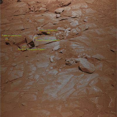 A Fake, probably... - Sol 1507
Ci siamo chiesti non una, ma mille (e più...) volte il motivo per cui alcuni frames "accettano" la colorizzazione ed altri no (nel senso che alcuni rispondono ai nostri filtri ed al nostro processing fornendo un risultato - dati alla mano - "credibile", mentre altri frames "rifiutano" la colorizzazione e l'additional processing al 100% oppure, se si riesce a cavarne comunque fuori qualcosa, il risultato finale è una visione "distorta" di quello che la superficie, considerate le variabili in gioco, ci dovrebbe mostrare). 
Ci siamo chiesti se fosse "colpa nostra", insomma... 

Ora, a distanza di oltre 4 anni dall'inizio della nostra sperimentazione e dopo aver effettuato svariate migliaia di tentativi, ci siamo fatti un'idea delle ragioni per cui la colorizzazione e l'additional processing, talvolta, non funzionano...
Parole chiave: Controversial Frame