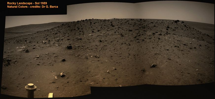 Rocky Skyline - Sol 1959 (Natural Colors; credits: Dr G. Barca)
nessun commento
Parole chiave: Mars Panorama - Gusev Crater