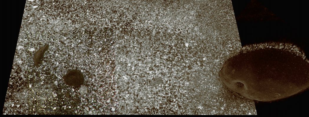 Possible Indigenous Lifeform and the "BIG Pebble" - Sol 1967 (Image-mosaic - Superdefinition; credits: Dr M. Faccin)
nessun commento
Parole chiave: Microscopic Imager - Extremely Controversial Feature - The "Snail"