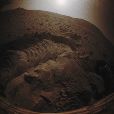 Bye-Bye Spirit! - SOl 2174 (Absolute Natural Colors; credits for the additional process. and color.: Dr Paolo C. Fienga - Lunexit Team)
May 25, 2011

NASA Spirit Rover Completes Mission on Mars  

NASA has ended operational planning activities for the Mars rover Spirit and transitioned the Mars Exploration Rover Project to a single-rover operation focused on Spirit's still-active twin, Opportunity. 

This marks the completion of one of the most successful missions of interplanetary exploration ever launched. 

Spirit last communicated on March 22, 2010, as Martian winter approached and the rover's solar-energy supply declined. The rover operated for more than six years after landing in January 2004 for what was planned as a three-month mission. NASA checked frequently in recent months for possible reawakening of Spirit as solar energy available to the rover increased during Martian spring. A series of additional re-contact attempts ended today, designed for various possible combinations of recoverable conditions. 

"Our job was to wear these rovers out exploring, to leave no unutilized capability on the surface of Mars, and for Spirit, we have done that" said Mars Exploration Rover Project Manager John Callas of NASA's Jet Propulsion Laboratory, Pasadena, Calif. 

Spirit drove 4,8 miles (7,73 Km), more than 12 times the goal set for the mission. The drives crossed a plain to reach a distant range of hills that appeared as mere bumps on the horizon from the Landing Site; climbed slopes up to 30° as Spirit became the first robot to summit a hill on another planet; and covered more than half a mile (nearly a kilometer) after Spirit's right-front wheel became immobile in 2006. The rover returned more than 124.000 images. It ground the surfaces off 15 rock targets and scoured 92 targets with a brush to prepare the targets for inspection with Spectrometers and a Microscopic Imager. 

"What's really important is not only how long Spirit worked or how far Spirit drove, but also how much exploration and scientific discovery Spirit accomplished" Callas said. 

One major finding came, ironically, from dragging the inoperable right-front wheel as the rover was driving backwards in 2007. That wheel plowed up bright white soil. Spirit's Alpha Particle X-ray Spectrometer and Miniature Thermal Emission Spectrometer revealed that the bright material was nearly pure silica. 

"Spirit's unexpected discovery of concentrated silica deposits was one of the most important findings by either rover" said Steve Squyres of Cornell University, Ithaca, N.Y., principal investigator for Spirit and Opportunity. "It showed that there were once hot springs or steam vents at the Spirit site, which could have provided favorable conditions for microbial life".

The silica-rich soil neighbors a low plateau called Home Plate, which was Spirit's main destination after the historic climb up Husband Hill. "What Spirit showed us at Home Plate was that early Mars could be a violent place, with water and hot rock interacting to make what must have been spectacular volcanic explosions. It was a dramatically different world than the cold, dry Mars of today" said Squyres. 

The trove of data from Spirit could still yield future science revelations. Years of analysis of some 2005 observations by the rover's Alpha Particle X-ray Spectrometer, Miniature Thermal Emission Spectrometer and Moessbauer Spectrometer produced a report last year that an outcrop on Husband Hill bears a high concentration of carbonate. This is evidence of a wet, non-acidic ancient environment that may have been favorable for microbial life. 

"What's most remarkable to me about Spirit's mission is just how extensive her accomplishments became," said Squyres. "What we initially conceived as a fairly simple geologic experiment on Mars ultimately turned into Humanity's first real overland expedition across another planet. Spirit explored just as we would have, seeing a distant hill, climbing it, and showing us the vista from the summit. And she did it in a way that allowed everyone on Earth to be part of the adventure".
Parole chiave: Martian Surface - Heaviliy Disturbed Soil