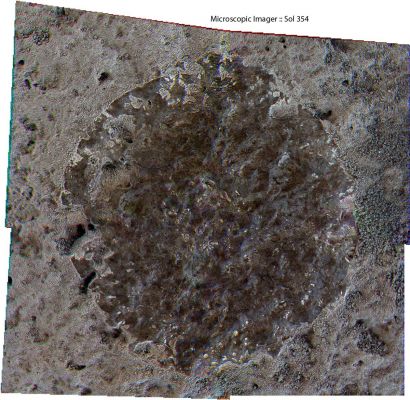 Effects of Abrasion - Sol 354 (an Image-Mosaic in Natural Colors by Dr Marco Faccin - Lunexit Team)
nessun commento
Parole chiave: Microscopic Imager - RAT Work