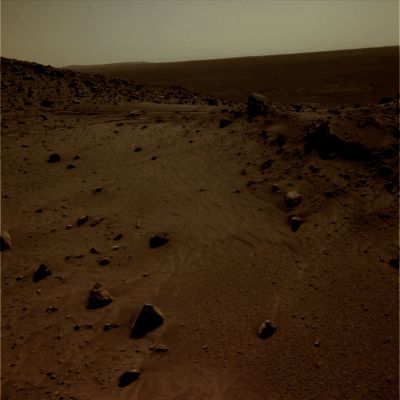 A close "hollow" and the distant panorama (1 - Absolute Natural Colors; credits for the additional process. and color.: Dr Paolo C. Fienga) 
nessun commento
Parole chiave: Martian Horizon - Gusev Crater