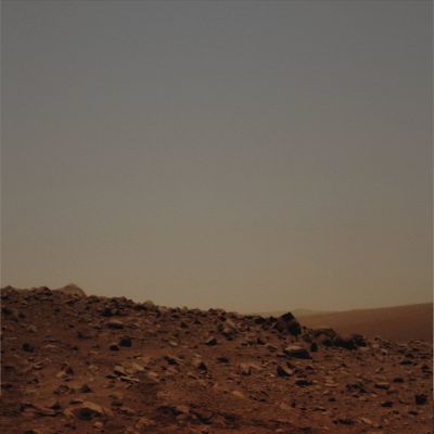 Lunch Time at Gusev - Sol 504 (Absolute Natural Colors; credits for the additional process. and color.: Dr Paolo C. Fienga/Lunar Explorer Italia/Italian Planetary Foundation)
Left Panoramic Camera (PanCam) Non-linearized Full frame EDR acquired on Sol 504 of Spirit's Mission to Gusev Crater at approximately 12:51:57 Mars Local Solar Time, camera commanded to use Filter 4 (601 nm).
Parole chiave: Martian Horizon - Gusev Crater