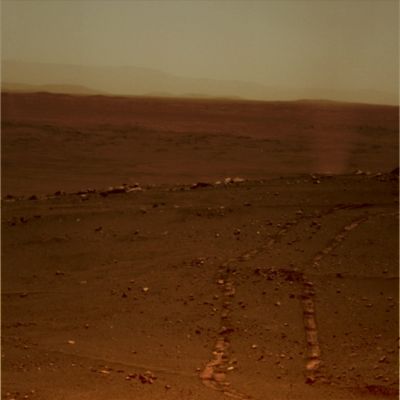 Rover Tracks, Dust Devil and the "foggy" distant Rim of Gusev Crater - Sol 621 (Natural Colors; credits: Lunar Explorer Italia)
nessun commento
Parole chiave: Mars Panorama - Gusev Crater