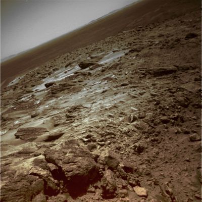 Earth-like Panorama - Sol 630 (Natural Colors; credits: Lunar Explorer Italia)
Caption NASA:"Left Navigation Camera Non-linearized Full frame EDR acquired on Sol 630 of Spirit's mission to Gusev Crater at approximately 11:16:05 MLT".
Parole chiave: Mars Panorama - Gusev Crater - Columbia Hills