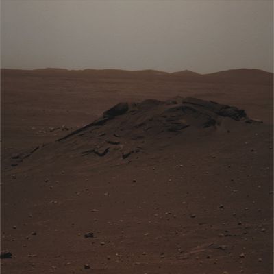 Spectacular Outcrop! (4) - Sol 694 (Absolute Natural Colors; credits for the additonal process. and color.: Dr Paolo C. Fienga - Lunar Explorer Italia)
Original caption:"Left Pan-Cam Non-linearized Full frame EDR acquired on Sol 694 of Spirit's mission to Gusev Crater at approx. 11:09:30 MLT. Camera commanded to use Filter 7 (432 nm)". 
Parole chiave: Martian Horizon - Gusev Crater - Rocky Outcrop and Skyline