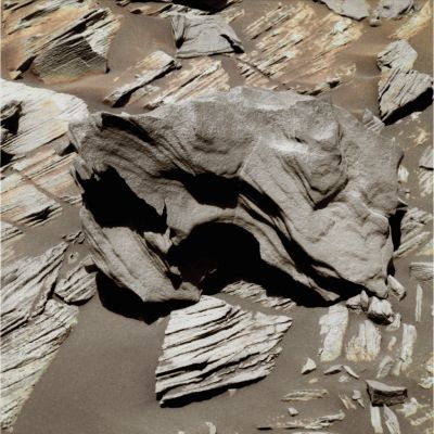 Unusually-looking Layered Rock - Sol 747 (False Colors; credits: Dr G. Barca)
nessun commento
Parole chiave: Martian Surface - Layered Rocks