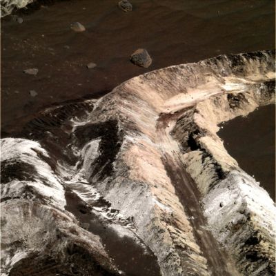 Bright Salts and Sulphates in Spirit's Rover Tracks - Sol 790 (possible True Colors; credits: Dr G. Barca)
nessun commento
Parole chiave: Martian Surface - Rover Tracks, Pebbles, Sulphates and Salts