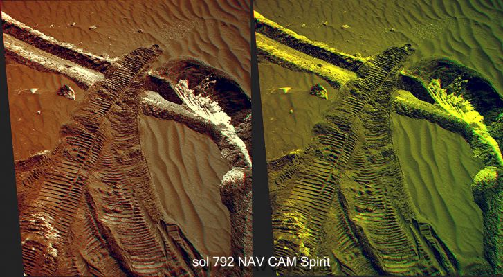 Rover Tracks in Gusev Crater - Sol 792 (3D; credits: Dr G. M. Faccin)
nessun commento
Parole chiave: 3D - Martian Surface - Rover Tracks