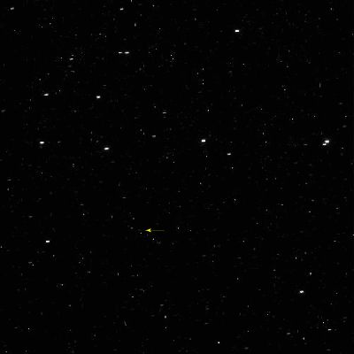 Sk�ll? (GIF-Movie; credits: Elisabetta Bonora)
Sköll or Saturn XLVII (provisional designation S/2006 S 8) is a retrograde irregular satellite of Saturn. Its discovery was announced by Scott S. Sheppard, David C. Jewitt and Jan Kleyna on June 26, 2006, from observations taken between January 5 and April 30, 2006.
Sköll is about 6 Km in diameter (assuming an albedo of 0,04), and orbits Saturn at an average distance of 17,6 Gm in 869 days, following a highly eccentric and moderately inclined orbit.
It was named in April 2007 after Sköll, a giant wolf from Norse mythology, son of Fenrisulfr and twin brother of Hati.
Parole chiave: GIF-Movies - Saturn System