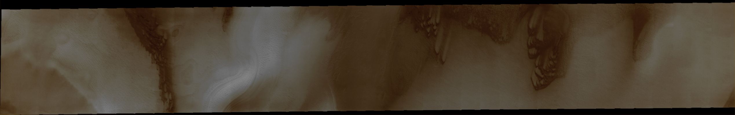 South Polar Dunes near Reynolds Crater (Natural Colors; credits: Lunar Explorer Italia)
Coord.: 77,1° South Lat. and 197,9° East Long.
Parole chiave: Mars from orbit - South Polar Regions - Dunes