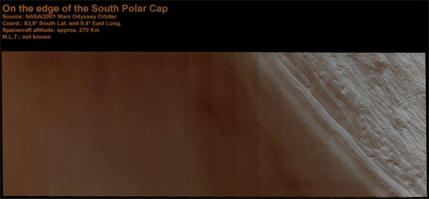 South Polar Borders (Natural Colors; credits: Dr Paolo C. Fienga - Lunexit Team)
nessun commento
Parole chiave: Mars from orbit - South Polar Features - Borders