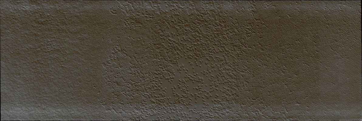 South Polar "Swiss-Cheese Surface Features" (Natural Colors; credits for the additional process. and color.: Dr Paolo C. Fienga - Lunar Explorer Italia)
Caption NASA:"As Spring turns to Summer, the frost cover has been removed from the South Polar Cap. The surface textures seen in this VIS image are created by action of the Sun on the icy cap".

Coord.: 86,9° South Lat. and 354,6° East Long.
Parole chiave: Mars from orbit - South Polar Regions - Swiss-cheese Terrain