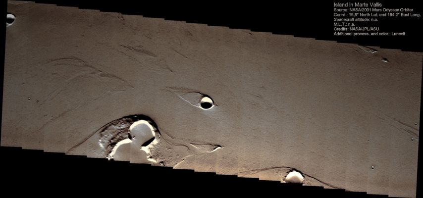 Streamlined Islands in Marte Vallis (Absolute Natural Colors; credits for the additional process. and color.: Dr Paolo C. Fienga - Lunexit Team:)
nessun commento
Parole chiave: Mars from orbit - Marte Vallis Region