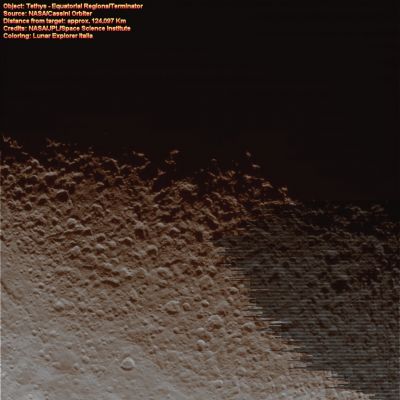 The cratered Lands of Tethys (2)
nessun commento
Parole chiave: Saturn's Moons - Tethys