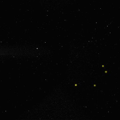 In the Sky of Saturn (GIF-Movie; credits: Dr M. Faccin)
Legenda: punti gialli ---> Stelle Fisse; punti blu: Lune Saturniane

Parole chiave: GIF-Movie