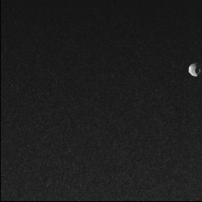 Thebe from Juno
NASA�s Juno spacecraft captured this view of Thebe, the second largest of Jupiter�s inner moons, during a close pass on May 1, 2026. The spacecraft�s Stellar Reference Unit (SRU) captured this image from a distance of approximately 3,100 miles (5,000 kilometers) at a resolution of about 1.9 miles (3 kilometers) per pixel.

Thebe resides at the outer edge of Jupiter�s faint ring system and is believed to play a role in the formation of the planet�s �gossamer� ring through the shedding of dust.

While the SRU�s primary function is to image star fields for navigation, its high sensitivity in low-light conditions makes it a powerful secondary science instrument. The SRU has previously been used to discover �shallow lightning� in Jupiter�s atmosphere and to image the planet�s ring system.
Parole chiave: Jupiter's moon Thebe