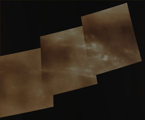 Titanian Clouds (Absolute Natural Colors; credits for the additional process. and color.: Dr Paolo C. Fienga - Lunexit Team)
Caption NASA originale:"The Clouds seen here are at about 38° South Latitude on Titan. The Clouds across the middle of the frame extend about 250 Km (approx. 155 miles). The image scale is about 0,6 Km (approx. 0,4 miles) per pixel". 
Parole chiave: Titan