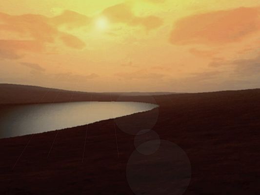 Sunset on Titan
Una "Fantasia" su Titano, certo molto suggestiva, ma intrinsecamente errata: Titano, infatti, a dispetto di quanto mostrato in questo frame e nella stragrande maggioranza delle ricostruzioni di fantasia "Made by NASA", è un mondo immerso nel silenzio più assoluto ed in una perenne (e, riteniamo, pesante) semi-oscurità.
Un Mondo in cui il Sole - lontanissimo - se e quando riesce a farsi spazio tra le nebbie giallastre che lo avvolgono, dovrebbe apparire simile ad una stella, certo un pò più brillante delle altre, ma la cui luminosità sarebbe comunque insufficiente dal creare un "effetto giorno" (in termini simil-terrestri o simil-marziani) e quindi ben lungi dal poter rischiarare la sua gelida superficie nel modo in cui viene qui - davvero assai immaginificamente - ipotizzato.

Forse, come potrete leggere nell'articolo di prossima pubblicazione su TruePlanets - ed intitolato "Beyond the Fog" -, la maggiore (se non unica) sorgente di illuminazione discreta per Titano dovrebbe essere il SaturnShine, o "Chiaro di Saturno", quando esso, letteralmente, "splende" - in fase piena - nel suo Cielo cupo e nebbioso...
Parole chiave: Fantasy