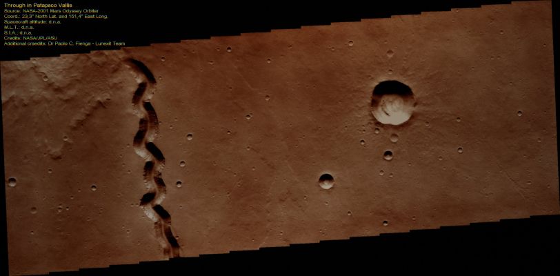 Zig-Zagging Trough (Natural - but enhanced - Colors; credits: Dr Paolo C. Fienga - Lunexit Team)
nessun commento
Parole chiave: Mars from orbit - Troughs - Patapsco Vallis Region