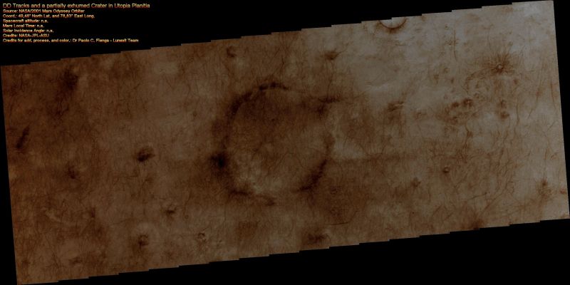 Dust Devil Tracks in Utopia Planitia (Natural Colors; credits for the additional process. and color.: Dr Paolo C. Fienga - Lunexit Team)
nessun commento
Parole chiave: Mars from orbit - DD Tracks - Utopia Planitia