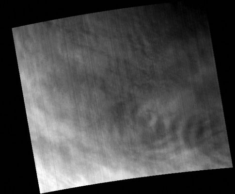 Clouds over Vastitas Borealis
Longitude of image center: 26,41° West
Latitude of image center: 72,42° North
Scaled pixel width: 269,48 meters
Scaled image width: 131,27 Km
Scaled image height: 114,03 Km
Solar Longitude (Ls): 188,53°
Local True Solar Time: 14,17 decimal hours
Emission Angle: 3,74°
Incidence Angle: 78,86°
Phase Angle: 76,42°
North Azimuth: 98,15°
Sun Azimuth: 311,53°
Spacecraft Altitude: 431,53 Km
Slant Distance: 432,34 Km
Parole chiave: Mars from orbit - Vastitas Borealis Region
