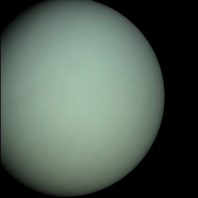 Approaching Venus (Absolute Natural Colors; credits for the additional process. and color.: Dr Paolo C. Fienga/Lunar Explorer Italia/Italian Planetary Foundation)
Caption NASA:"The Planet Venus is enshrouded by a Global Layer of Clouds that obscures its surface to the MESSENGER Dual Imaging System (MDIS) cameras. This single frame is part of a color sequence taken to help the MESSENGER team calibrate the camera in preparation for the spacecraft's first flyby of Mercury on January 14, 2008. Over the next several months the camera team will pore over the 614 images taken during this Venus encounter to ascertain color sensitivity and other optical properties of the instrument. These tasks address two key goals for the camera at Mercury: understanding surface color variations and their relation to compositional variations in the Crust, and ensuring accurate cartographic placement of features on Mercury's Surface. 
Preliminary analysis of the Venus Fly-By images indicates that the cameras are healthy and will be ready for next January's close encounter with Mercury". 

Nota Lunexit: questo NASA - MESSENGER color-frame è stato prima riportato sulla Scala dei Grigi, poi ingrandito, riprocessato e poi ricolorizzato in Colori Naturali Assoluti. Il risultato è un pò bizzarro, probabilmente poco realistico, ma sen'altro suggestivo. Giudicate Voi!
Parole chiave: Venus - Fly-By