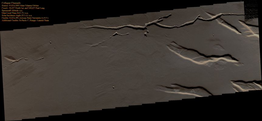 Collapse Channels and Pits (Absolute Natural Colors; credits for the additional process. and color.: Dr Paolo C. Fienga - Lunexit Team)
nessun commento
Parole chiave: Mars from orbit - Volcanic Features - Channel on Lava Flows