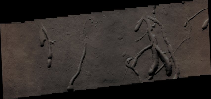 Collapse Features on the Eastern Flank of Ascraeus Mons (Absolute Natural Colors; credits for the additional process. and color.: Dr Paolo C. Fienga - Lunexit Team)
Orbit Number: 44032 
Latitude: 11,473° North 
Longitude: 258,657° East 
Instrument: VIS 
Captured: November, 17th, 2011
Parole chiave: Mars from orbit - Volcanic Features - Collapse Pits and Pit-Chains