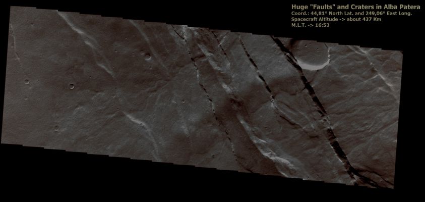 Faults near Alba Patera (Absolute Natural Colors; credits for the additional process. and color.: Dr Paolo C. Fienga - Lunexit Team)
nessun commento
Parole chiave: Mars from orbit - Volcanic Features - Faulting