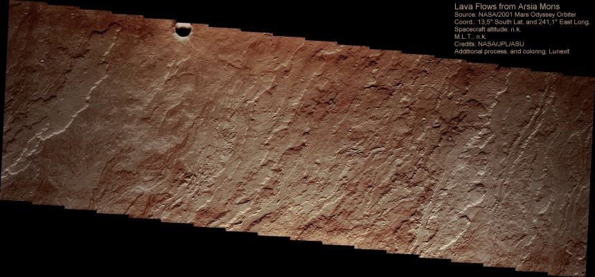 Lava Flows from Arsia Mons (Enhanced Natural Colors; credits: Dr Paolo C. Fienga - Lunexit Team)
nessun commento
Parole chiave: Mars from orbit - Volcanic Features - Lava Flows
