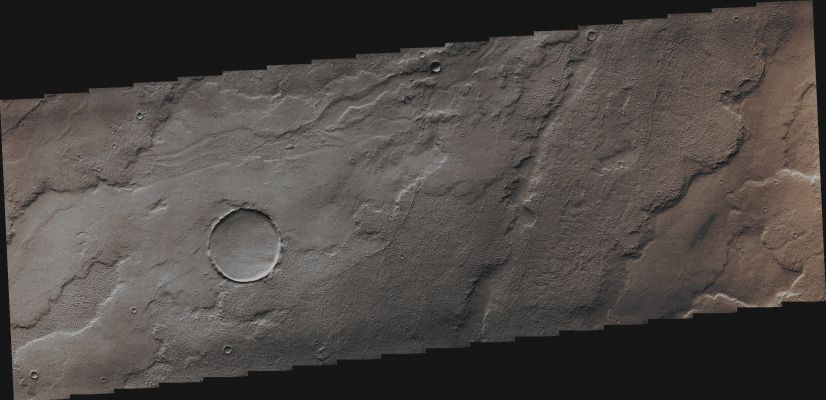 Lava Flows in Tharsis (Slightly Saturated Absolute Natural Colors; credits for the additional process. and color.: Dr Paolo C. Fienga - Lunexit Team)
Orbit Number: 44818
Latitude: 4,62491° North 
Longitude: 272,28400° East 
Instrument: VIS 
Captured: January, 21st, 2012
Mars Local Solar Time: 14:11 (Early Afternoon)


Parole chiave: Mars from orbit - Volcanic Features - Lava Flows - Tharsis Region