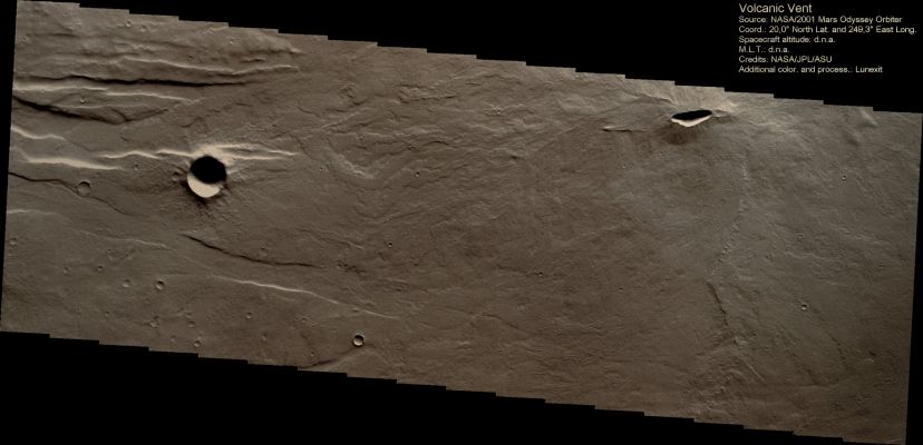 Graben and Vent in Alba Patera (Absolute Natural Colors; credits for the additional process. and color.: Dr Paolo C. Fienga - Lunexit)  
nessun commento
Parole chiave: Mars from orbit - Volcanic Features - Vent