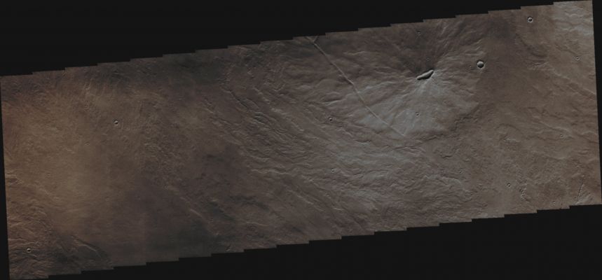 Small Volcanic Vent in Tharsis (Absolute Natural Colors; credits for the additional process. and color.: Dr Paolo C. Fienga/Lunar Explorer Italia/Italian Planetary Foundation)
Orbit Number: 47329 
Latitude: 5,10435° South 
Longitude: 247,335° East 
Instrument: VIS 
Captured: August, 15, 2012
Parole chiave: Mars from orbit - Volcanic Features - Vent