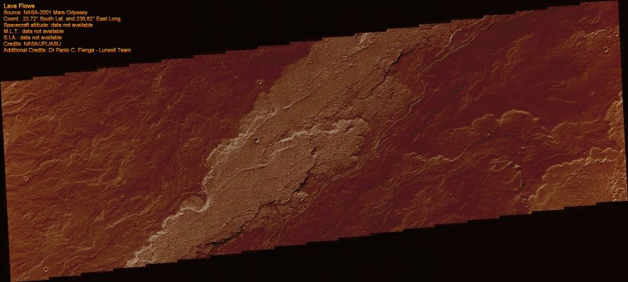 Arsia Mons' Flows (False Colors; credits for the additional process. and color.: Dr Paolo C. Fienga - Lunexit Team)
nessun commento
Parole chiave: Mars from orbit - Volcanoes and Volcanic Features - Lava Flows - Arsia Mons