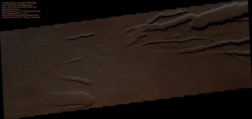 Collapse Features on Ascraeus Mons' N/W Flank (possible Natural Colors; credits for the additional process. and color.: Dr Paolo C. Fienga - Lunexit Team)
nessun commento
Parole chiave: Mars from orbit - Volcanoes - Acraeus Mons