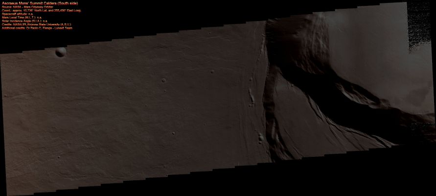 Ascraeus Mons' Summit Caldera (Absolute Natural Colors; credits for the additional process. and color.: Dr Paolo C. Fienga - Lunexit Team)
nessun commento
Parole chiave: Mars from orbit - Volcanoes - Ascraeus Mons' Summit Caldera (South side)