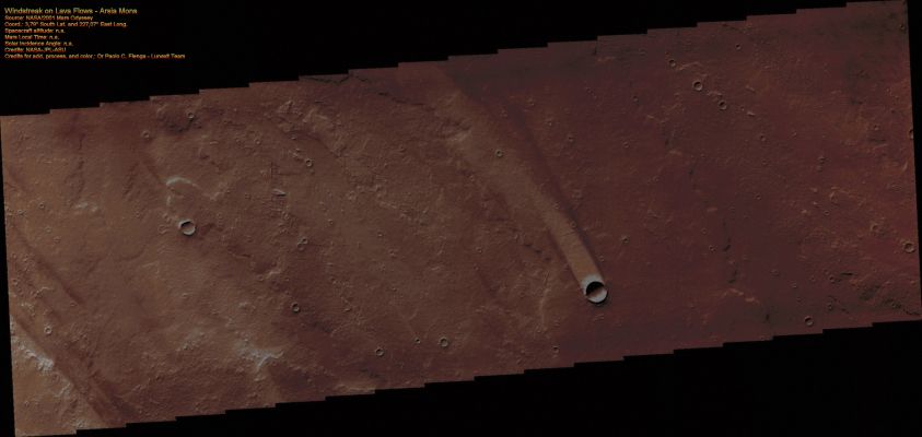 Windstreak on Lava Flows (Absolute Natural Colors; credits for the additional process. and color.: Dr Paolo C. Fienga - Lunexit Team)
nessun commento
Parole chiave: Mars from orbit - Windstreaks