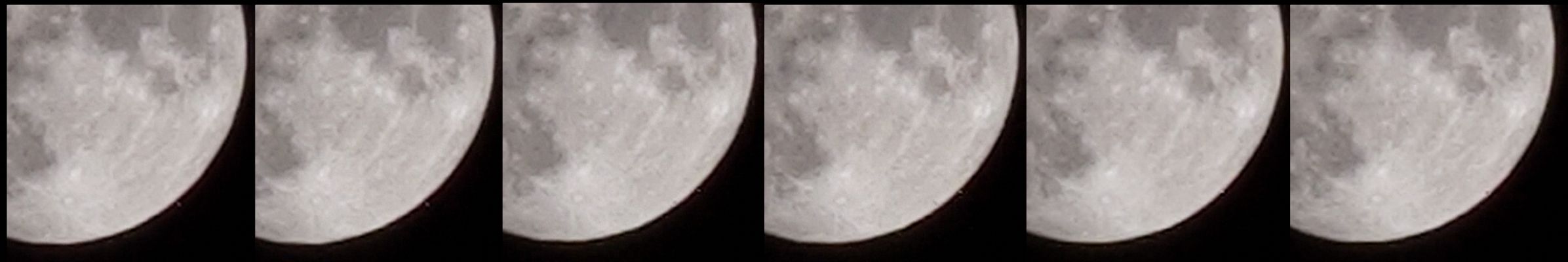 Stationary Objects between Earth and Moon? (by Massimo Granzo)
Dal nostro Amico e Senior Partner, Massimo Granzo, eccoVi una serie di stills ricavati da un filmato da lui ottenuto un paio di mesi fa. Il formato e le dimensioni del film, purtroppo, non sono compatibili con i nostri standard e quindi possiamo solo pubblicare questo montaggio, così come ottenuto del nostro Tecnico dell'Immagine, Marco Faccin. 

In realtà, su immagini come queste, si potrebbero dire tante cose e fare tantissime speculazioni ma, vista la Materia trattata e vista altresì la "risposta" (maleducatissima) che si ottiene - di regola - sulla Rete allorchè viene proposto del materiale tanto affascinante, quanto controverso e, ahinoi, indecifrabile, ci fermiamo ad una brevissima analisi che, come leggerete, lascia la porta apertissima a migliaia di interrogativi.

1) gli oggetti che appaiono "davanti" alla Luna NON sembrano costituire (probabilmente, ma non possiamo esserne certi al 100%) un'aberrazione del filmato;
2) entrambi si posizionano fra la Terra e la Luna, ma ad una distanza approssimativa non stimabile (se fossimo certi della loro immobilità - ma non lo siamo: si veda il punto 3 che segue - potremmo ipotizzare che sìano a ridosso del Punto Neutro, ma si tratterebbe in ogni caso di un'idea/ipotesi assai azzardata...);
3) entrambi gli oggetti sono/appaiono immobili o in leggerissimo movimento anti-Lunare;
4) se i due oggetti fossero due Corpi Erranti (asteroidi?), allora potremmo dire che essi mostrano una forma vagamente allungata (ad "uovo", tipo Prometeo, o anche Iperione, oppure come Haumea) e decisamente irregolare, con albedo incongrua (poichè, come si vede nel filmato, uno appare all'improvviso ed un altro sembra soffrire variazioni di albedo le quali sono spiegabili solo pensando ad un oggetto di forma irregolare il quale ruoti su se stesso e presenti delle aree superficiali più luminose - per esempio che contengono ghiaccio e/o neve e/o sabbie cristalline - e delle aree meno luminose. 

Il secondo oggetto (quello minore, leggermente superiore al primo) sembra decisamente più piccolo e scuro. 
Sinceramente non riusciamo a spiegarci come mai - essendo entrambi gli Oggetti in una posizione tale per cui il Sole li dovrebbe illuminare pienamente - essi sembrino "accendersi" all'improvviso. Ma onde evitare di essere fraintesi diciamo solo che "abbiamo notato il fenomeno, ma non sappiamo spiegarlo";
5) non ci risultano - per quell'ora e per quelle coordinate visuali - transiti di satelliti noti (nemmno la ISS. Tuttavia Vi pregheremmo di verificare Voi stessi il dato sulle Vostre effemeridi) o di sonde orbitali note (è chiaro che potrebbe essere qualcosa di militare Top Secret, comunque).
 
Conclusioni (interlocutorie): sembra trattarsi di due OVNI (Oggetti Volanti Non Identificati). 

Grandissimi Complimenti a Massimo Granzo per la segnalazione e la pazienza che ha avuto. 

Se Voi aveste delle idee o delle opinioni, oppure se aveste voglia di svolgere delle analisi ulteriori, potete richiedere (a Massimo Granzo o a noi stessi) il filmato originale e quindi farci pervenire le Vostre idee e valutazioni.

ATTENZIONE: per avere copia del filmato, dovete ESPRESSAMENTE SPECIFICARE nella richiesta il Vostro Nome e Cognome, il luogo di Residenza, la Professione svolta, le motivazioni della richiesta ed un recapito telefonico (ci spiace essere così esigenti ed "invasivi" ma, come capirete bene, abbiamo la necessità di tutelare pienamente il materiale che proponiamo, sia nell'interesse del Sig. Granzo, sia nell'interesse di Lunexit).
State comunque certi che le tutte le Vostre informazioni personali saranno da noi trattate con la MASSIMA CONFIDENZIALITA' e RISERVATEZZA. 
Parole chiave: Controversial Frame