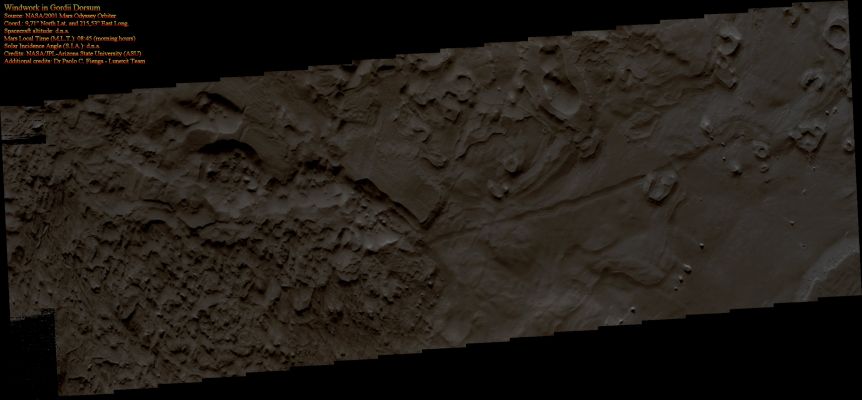 Windwork in Gordii Dorsum (Absolute Natural Colors; credits for the additional process. and color.: Dr Paolo C. Fienga - Lunexit Team)
nessun commento
Parole chiave: Mars from orbit - Gordii Dorsum Region