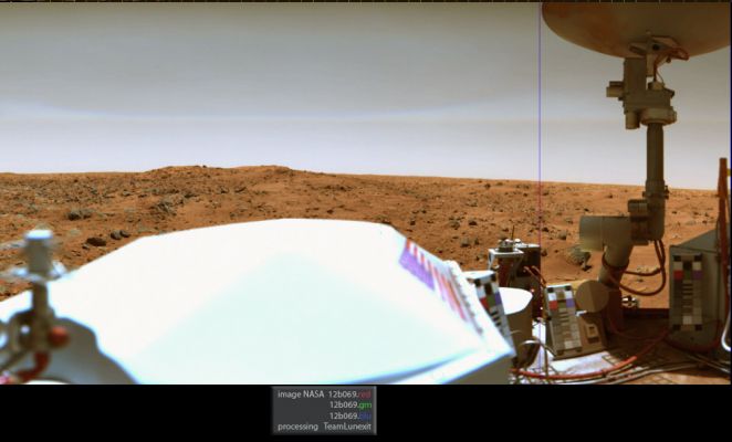 Light and long Ice-Cloud over Chrise Planitia (Natural Colors; credits: Dr M. Faccin - Lunexit Team)
nessun commento
Parole chiave: Spacecrafts - Viking 1 Lander and Surface