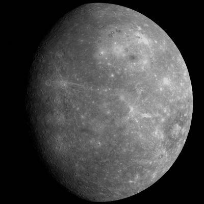 Crescent Mercury (an Image-Mosaic by NASA/Johns Hopkins University Applied Physics Laboratory/Carnegie Institution of Washington)
This HR mosaic of NAC images shows Mercury as it appeared to MESSENGER as the Spacecraft departed the Planet following its first mission's Fly-By. This mosaic resembles the historic first image transmitted back to Earth after that Fly-By and shows a portion of the Planet never previously seen by Spacecrafts. 

Date Acquired: January, 14th, 2008
Instrument: Narrow Angle Camera (NAC) of the Mercury Dual Imaging System (MDIS)
Parole chiave: Mercury's Fly-by