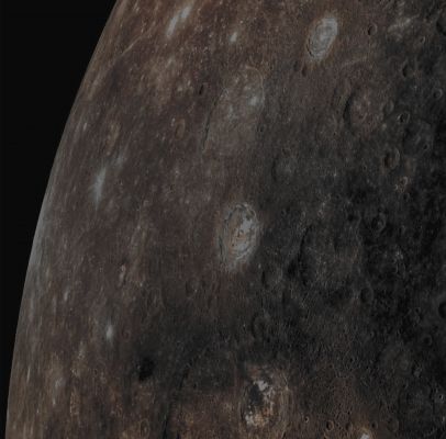 Craters' Variety (Absolute Natural Colors; credits for the additional process. and color.: Dr Paolo C. Fienga/Lunar Explorer Italia/Italian Planetary Foundation)
This oblique view of the Surface of Mercury highlights, from top to bottom, the Impact Craters Balzac, Phidias,Tyagaraja, Stevenson, and Zeami. While named Impact Craters are still sparse across much of the Surface of Mercury, this Region, since it had already been observed by the NASA - Mariner 10 Spacecraft, granted to Planetary Scientists and Researchers plenty of time to propose names to the International Astronomical Union (or IAU, for short) and get them approved. Furthermore, in the NASA - Mariner 10 images of Mercury, Craters like Tyagaraja (located at the center of the image and having a diameter of approx. 97 Km - such as about 60,2 miles) and Zeami were described as hosting "Bright Floor Deposits", but the relatively low resolution at which they were imaged at that time did not allow the Planetary Scientists to carry out a more detailed analysis. 

Now, thanks to the imaging capabilities of the cameras onboard the NASA - MESSENGER Spacecraft, we know that the Mercurian Impact Craters such as these visible in today's APOD, actually do not host "Bright Floor Deposits" but rather that fascinating (and still far from being fully understood) Features known as "Hollows".

Date acquired: November, 26th, 2012
Images Mission Elapsed Time (MET): 262401199, 262401219, 262401203 
Images ID: 3026482, 3026487, 3026483
Instrument: Wide Angle Camera (WAC) of the Mercury Dual Imaging System (MDIS)
Center Latitude: 4,64° North
Center Longitude: 210,50° East
Resolution: 698 meters/pixel
Solar Incidence Angle: 30,2° (meaning that the Sun, at the time that the picture was taken, was about 59,8° above the imaged Local Mercurian Horizon)
Emission Angle: 57,5°
Sun-Mercury-Messenger (or "Phase") Angle: 83,8°

This picture (which is an Original NASA - MESSENGER Spacecraft false color image-mosaic published on the NASA - Planetary Photojournal with the ID n. PIA 16907) has been additionally processed and then re-colorized in Absolute Natural Colors (such as the colors that a human eye would actually perceive if someone were onboard the NASA - MESSENGER Spacecraft and then looked down, towards the Surface of Mercury), by using an original technique created - and, in time, dramatically improved - by the Lunar Explorer Italia Team. Different colors, as well as different shades of the same color, mean, among other things, the existence of different Elements (Minerals) present on the Surface of Mercury, each having a different Albedo (---> Reflectivity) and Chemical Composition.
Parole chiave: Mercury from orbit - Craters - Balzac Crater and others