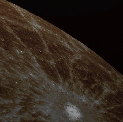 Spectacular "Rayed-Crater" (Enhanced Natural Colors; credits for the additional process. and color.: Dr Paolo C. Fienga - Lunexit Team)
This NAC image shows a bright crater with an extensive system of impact ejecta rays; the crater is also clearly visible on the Southern portion of Mercury near the Limb of the Planet in the departure full-planet image (see PIA11245). 
This impact crater and its associated system of rays were originally detected in 1969 as a “bright feature” in radar images at 12,5-centimeter wavelength obtained by the Goldstone Observatory in California. Subsequently, about a decade ago, radar images acquired by the Arecibo Observatory in Puerto Rico clearly revealed this feature to be a crater with a fresh system of rays of rough material radiating outward from it. This feature has been referred to simply as Feature “A”. 
MESSENGER’s recent Mercury flyby provided the first Spacecraft images of Feature “A”, enabling this relatively young crater with its impressive set of rays to be seen here in close-up detail. 

Date Acquired: October 6, 2008
Image Mission Elapsed Time (MET): 131773947
Instrument: Narrow Angle Camera (NAC) of the Mercury Dual Imaging System (MDIS)
Resolution: 530 meters/pixel (0,33 miles/pixel)
Scale: The bright rayed crater is approx. 80 Km (about 50 miles) in diameter
Spacecraft Altitude: approx. 20.600 Km (about 12.800 miles)
Parole chiave: Mercury